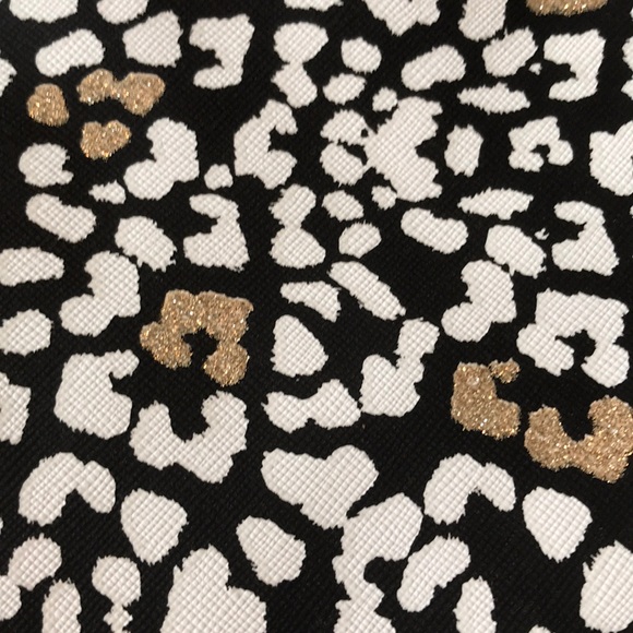 NWT animal print cosmetic bag with gold sparkle - Picture 2 of 2